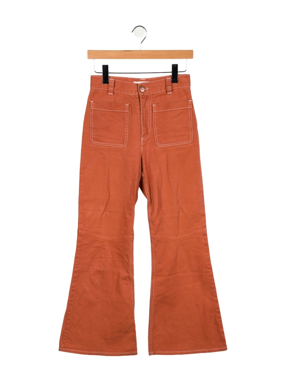 See By Chloé Rust Flared Wide-Leg Jeans